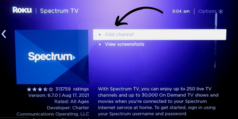 Add channel on spectrum tv app