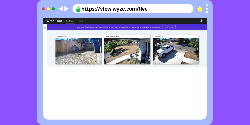 Watch Wyze Cam on PC using a Web Browser