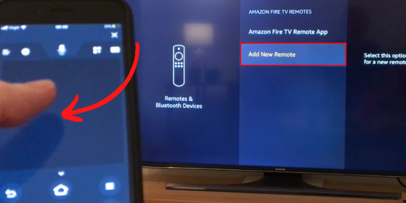 Tap the screen to select the add new remote option