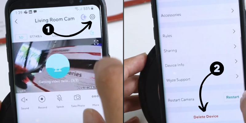 Delete the camera from the Wyze app, then add it again