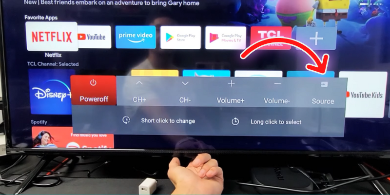 Change the Input Source of your TCL TV.