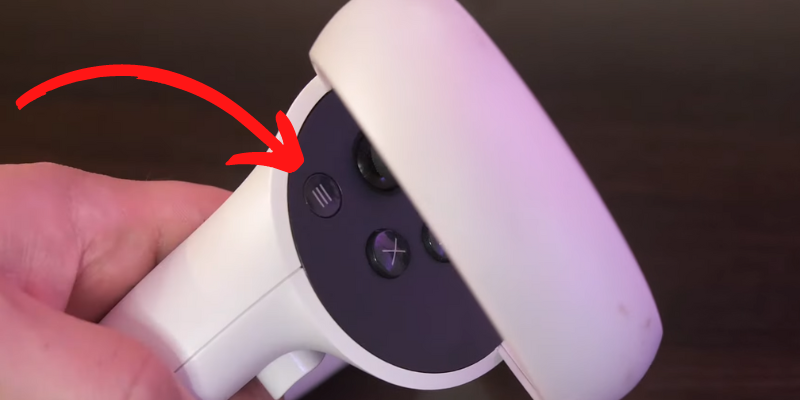 From the inside of the VR headset, using the left controller click the three lines ☰ menu button.