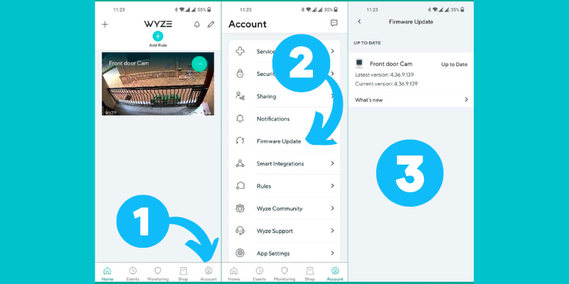 Steps you need to do in the Wyze app to update your device.