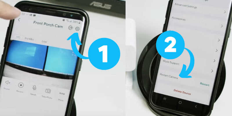 Restart using the Wyze mobile application: