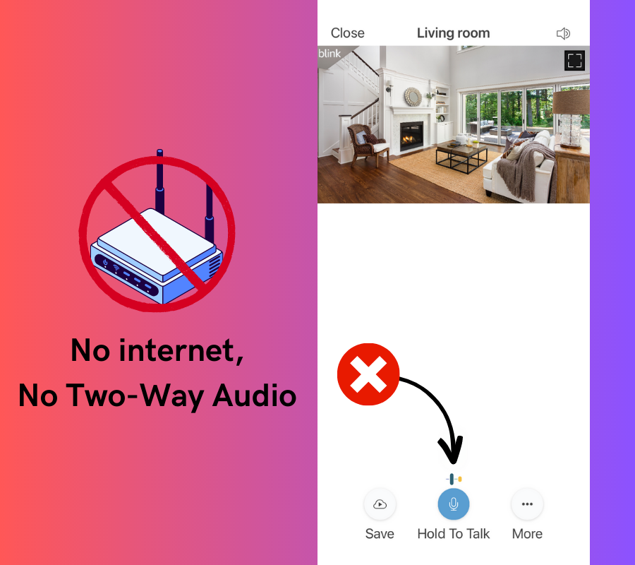 No internet,
No Two-Way Audio