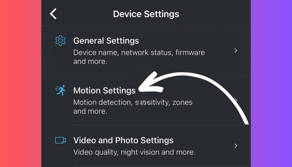 Tap on Motion settings