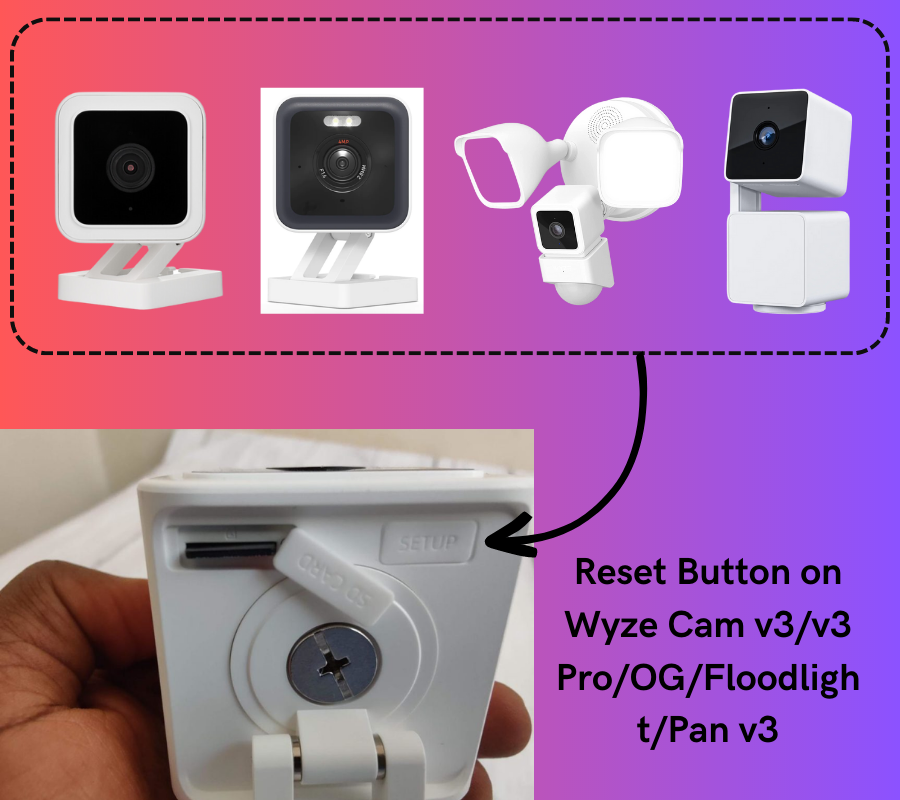 Reset Button on Wyze Cam v3/v3 Pro/OG/Floodlight/Pan v3