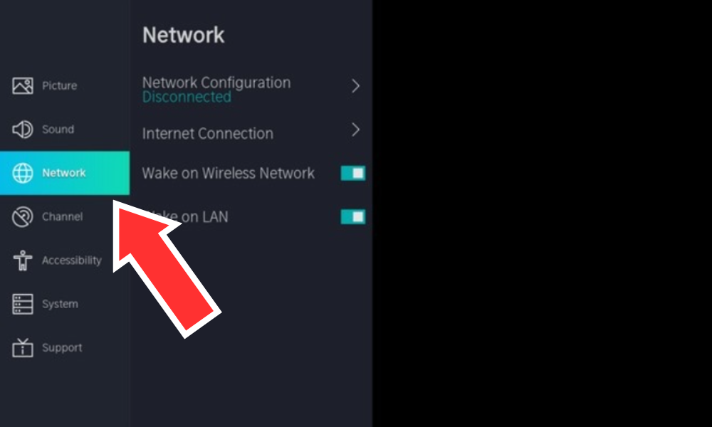 Under Settings, Navigate to Network and open it