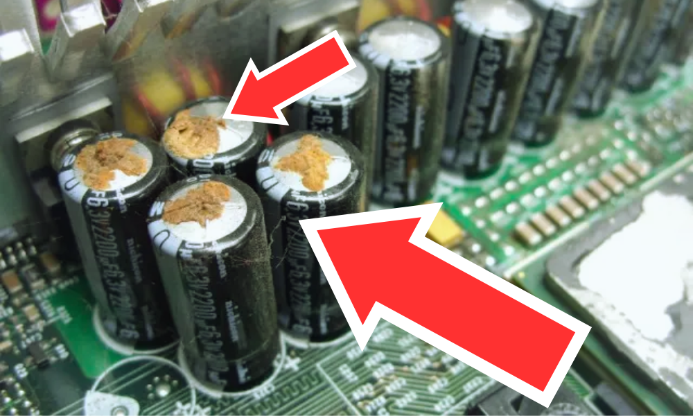 Blown up capacitors