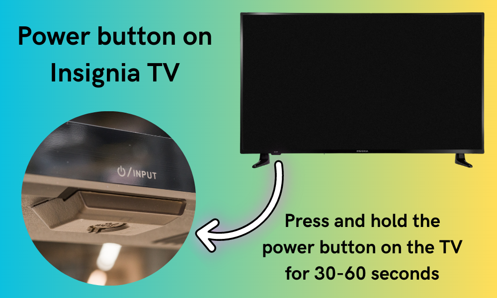 Press and hold the power button on the TV for 30-60 seconds while it is unplugged.
