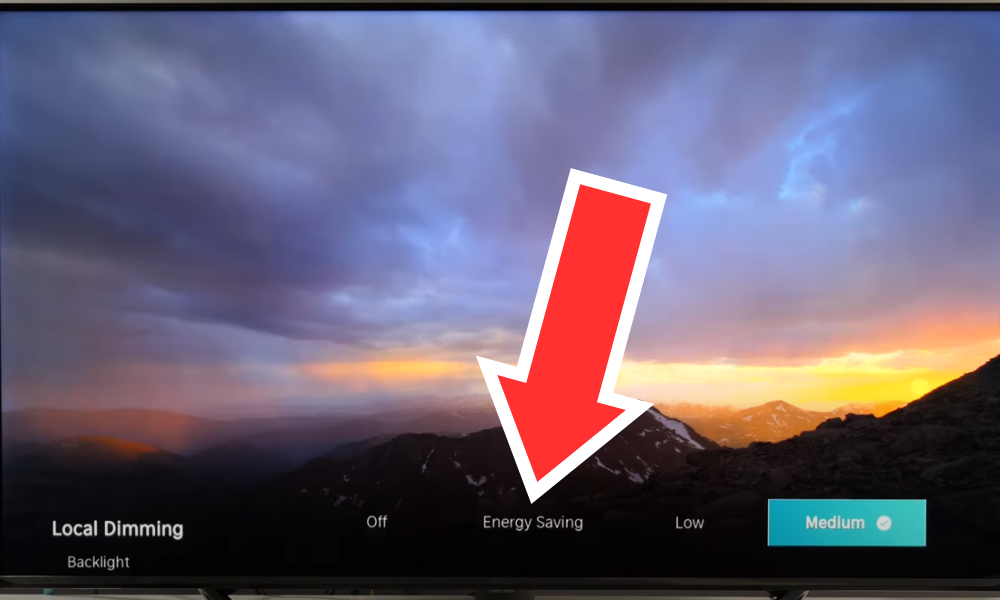 Hisense TV Energy saving mode in Local dimming settings